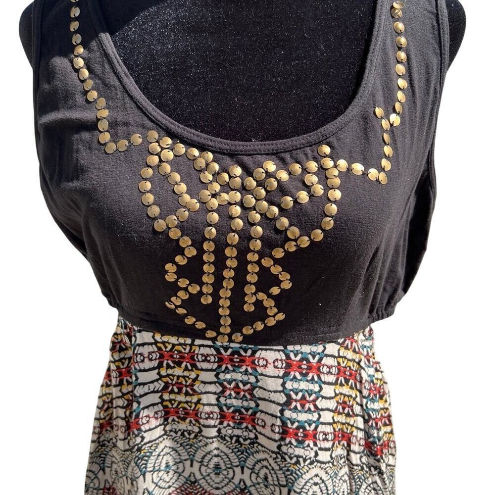 ANGIE, women's dress size M, black on top with, skirt multicolor.  NWT - Picture 2 of 8